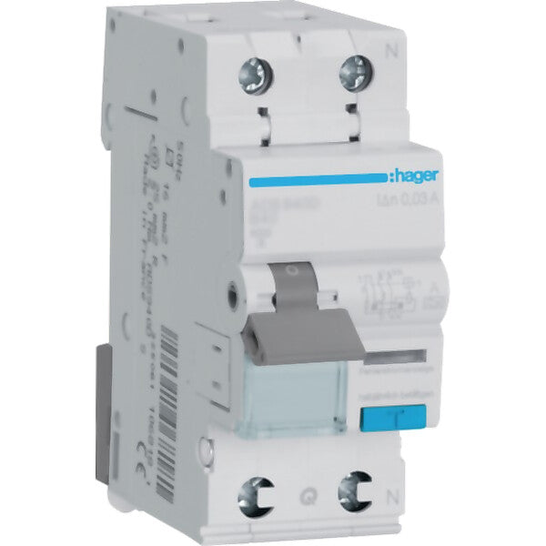 Hager FI/LS-Schalter 1P+N 6kA B-25A 30mA ADS925D